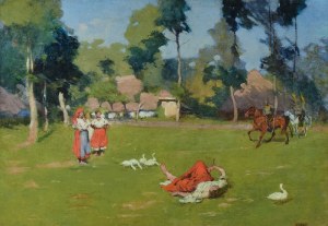 Włodzimierz TETMAJER (1862-1923), Wiejska scena rodzajowa