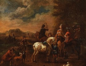 Philips WOUWERMAN (1619-1668) - krąg, Scena myśliwska