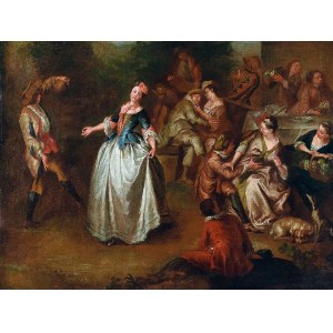 Nicolas LANCRET (1690-1743) - krąg, Jesień - Scena taneczna typu fete galante