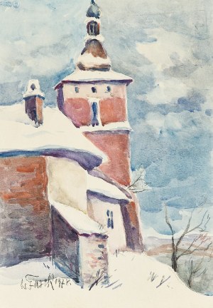 Wiesław FUSEK (1912-2011), Dzwonnica w śniegu - Biecz, 1978