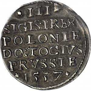 RR-, Zygmunt I Stary, Trojak 1537, Elbląg, ELBINK, najrzadszy