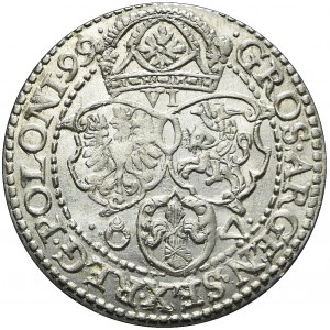 R-, Zygmunt III Waza, Szóstak 1599, Malbork, duża głowa, wyśmienity