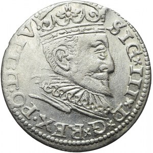 Zygmunt III Waza, Trojak 1595, Ryga, bardzo ładny