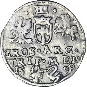 RR-, Zygmunt III Waza, Trojak 1598, Wilno, Łabędź