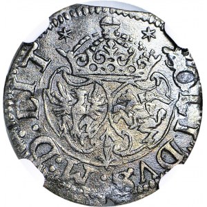 RRR-, Zygmunt III Waza, Szeląg 1617, pełna data, tarcze wygięte, R7