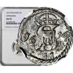 RRR-, Zygmunt III Waza, Dwudenar 1614, Wilno, b. rzadki rocznik, T.30mk