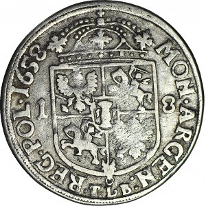 RRR-, Jan II Kazimierz, Ort 1658, Kraków, obwódka tylko na awersie, szeroki portret, 0 notowań