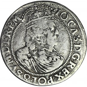 RRR-, Jan II Kazimierz, Ort 1658, Kraków, obwódka tylko na awersie, szeroki portret, 0 notowań