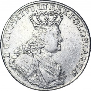 RR-, August III Sas, Talar koronny 1755 EDC, Lipsk, kiedyś uważany za PRÓBNY, rzadki