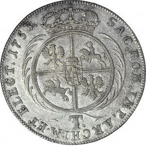 R-, August III Sas, Tymf 1753, Lipsk, młode popiersie, rzadki