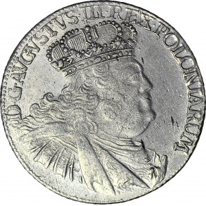 August III Sas, Ort 1755, Lipsk, duże szerokie popiersie