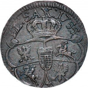 R-, August III Sas, Grosz 1755 3, anomalny