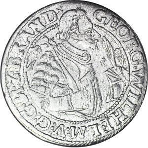R-, Lenne Prusy Książęce, Jerzy Wilhelm, Ort 1622, Królewiec, krzyżyk na końcu, półpostać z dużym nosem