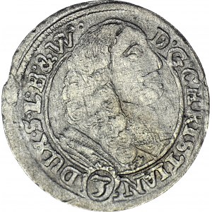 RRR-, Śląsk, Krystian Wołowski, 3 krajcary 1668, Brzeg, HYBRYDA, jedyna znany