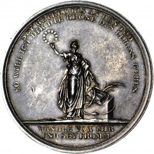 R-, Śląsk, Wrocław, Medal ok.1820r, Loos, srebro 50mm, religijny