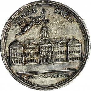 R-, Śląsk, Medal 1763r. srebro 45 mm, Oexlein, z okazji końca trzeciej siedmioletniej wojny o Śląsk