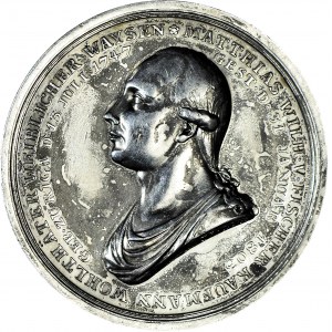 R-, Medal 1804r, Ryga, srebro 42 mm, Loos, śmierć von Fischera, założyciela sierocińca dla dziewcząt w Rydze