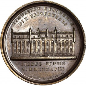 Medal, 300-lecie Gimnazjum Gdańskiego, 1858 Konstanty Ferber