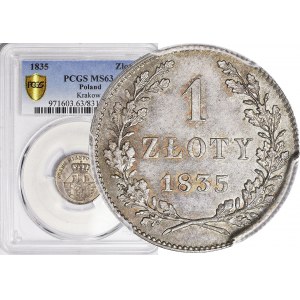 Wolne Miasto Kraków, 1 złoty 1835, R2