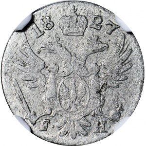 RR-, Königreich Polen, 5 groszy 1827, große Aufschrift, sehr selten
