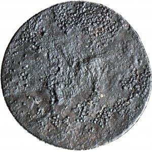 RRR-, Królestwo Polskie, 1 grosz 1832 KG, DESTRUKT, split planchet, awers