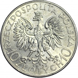 10 złotych 1932, Głowa, Warszawa, mennicza