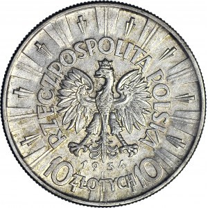 10 złotych 1934 orzeł URZĘDOWY, rzadki, menniczy