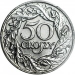 50 groszy 1938 NIENIKLOWANE, RZADKIE, wyśmienite