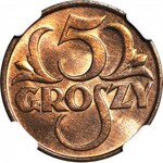 5 groszy 1935, mennicze, kolor RB