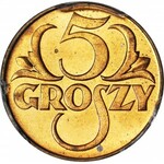 5 groszy 1938, mennicze, kolor RD