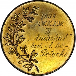 Medal nagrodowy 1938, w MWKKW III miejsce dla konia Andahar. Antoniego Potockiego