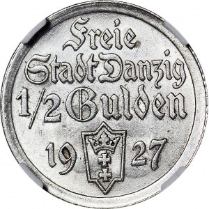 Wolne Miasto Gdańsk, 1/2 guldena 1927, rzadkie
