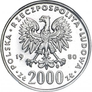 2000 złotych 1980, Lake Placid - Biegacz, PRÓBA dla złota, nikiel