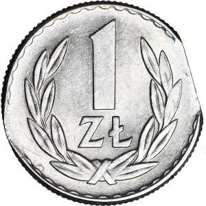 R-, 1 złoty 1965, DESTRUKT, końcówka blachy, menniczy