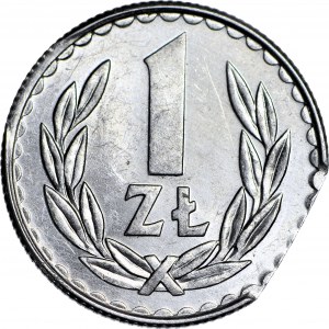 R-, 1 złoty 1987, DESTRUKT, końcówka blachy, menniczy