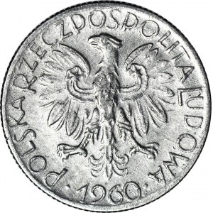 R-, 5 złotych 1960 Rybak, fałszerstwo z epoki w aluminium
