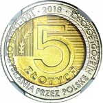 R-, 5 złotych 2018 - Odzyskanie Niepodległości, niecentryczny rdzeń, DESTRUKT