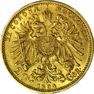Austria, 20 koron 1894, Franciszek Józef