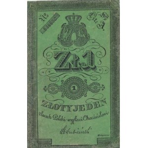 1 złoty 1831, Powstanie Listopadowe, podpis H. Łubieński, piękny bez złamań