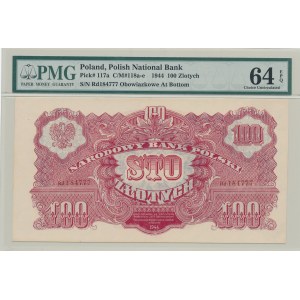 100 złotych 1944 ...owe, rzadka ser. zastępcza Rd