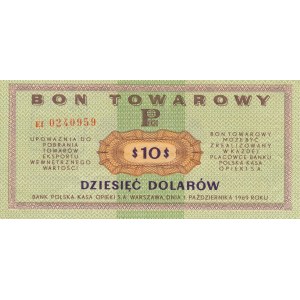 Pewex Bon Towarowy 10 dolarów 1969, rzadsza ser. Ef
