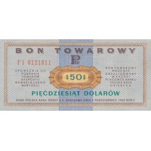 Pewex Bon Towarowy 50 dolarów 1969, ser. FI