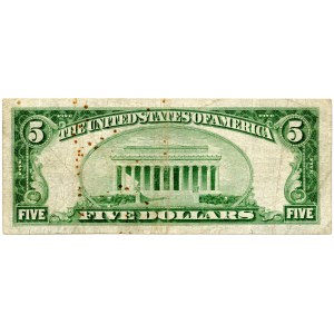 USA, 5 dollars 1929, National Currency, Pittsburgh, Pennsylvania, #252