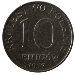10 Fenigów 1917 - napis blisko obrzeża - PIĘKNE !