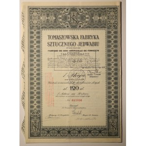 Tomaszowska Fabryka Sztucznego Jedwabiu 1929 120 Złotych