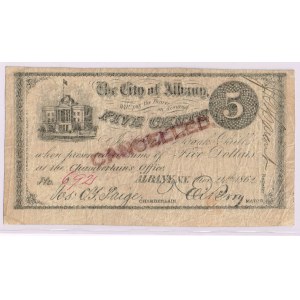 5 centów - 1862, The City of Albany, NEW YORK