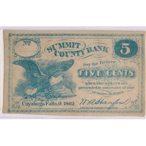 5 centów 1862, W.A. Hanford - Cuyahoga Falls, OHIO