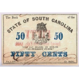 50 centów - 1863 The Bank of the State of SOUTH CAROLINA