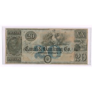 20 dolarów - 1800, The Canal & Banking Company - New Orleans, LOUISIANA