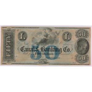 50 dolarów - 1800, The Canal & Banking Co. - New Orleans, LOUISIANA